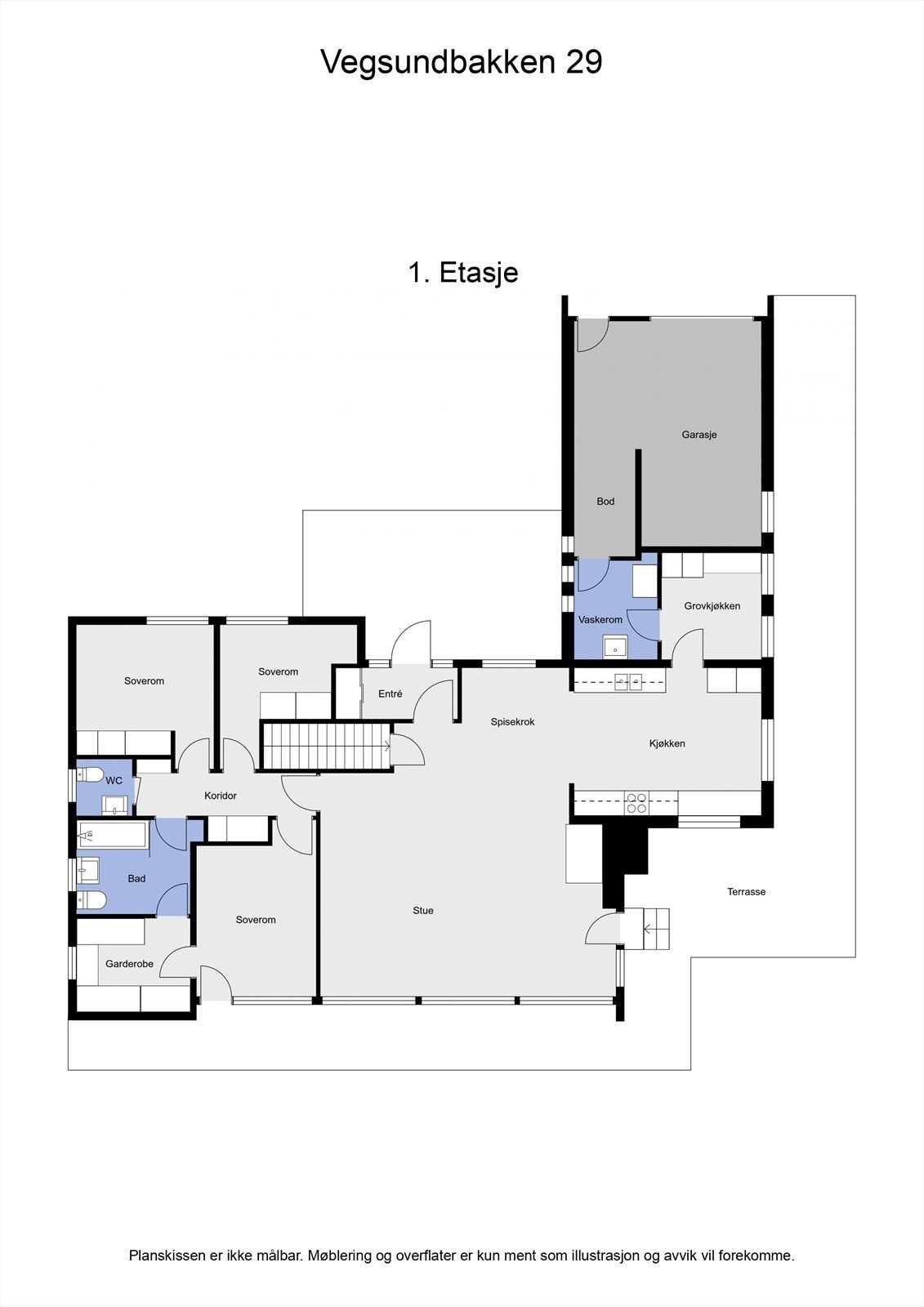 2 D plantegning hovedetasje Galleribilde