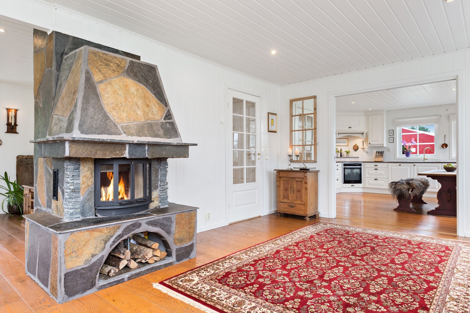 Stue med peis Galleribilde