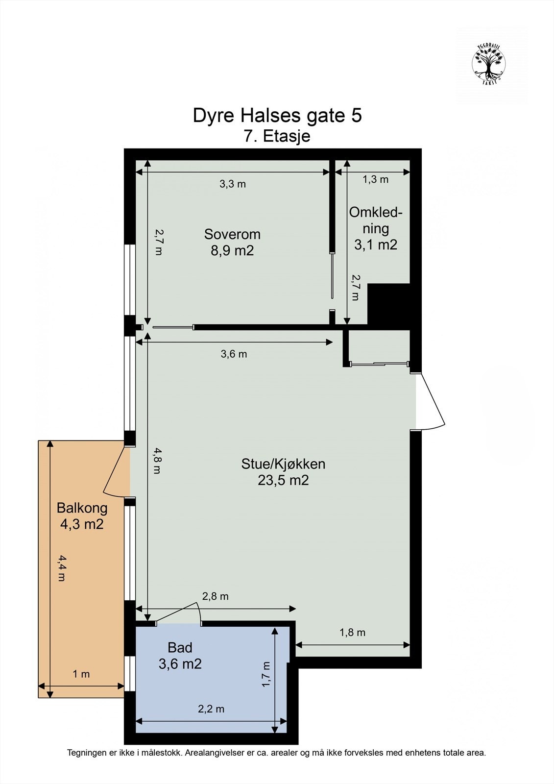 Planskisse 7. etasje Galleribilde
