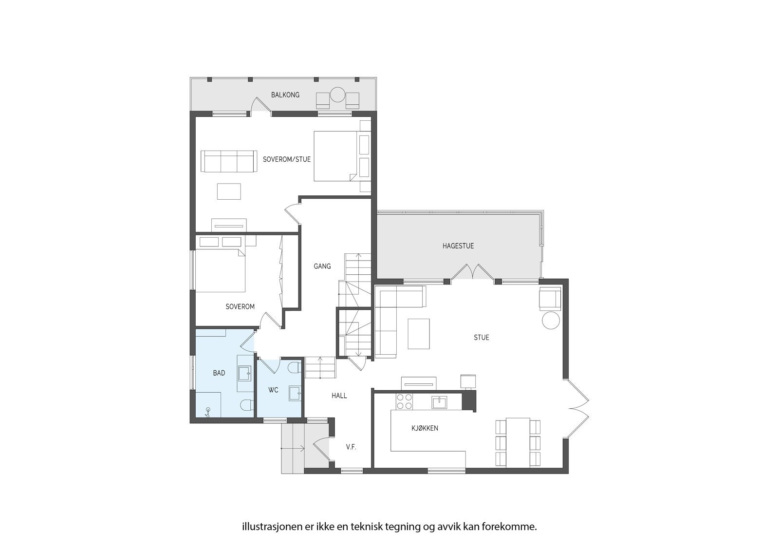Plantegning - 1.etasje Galleribilde