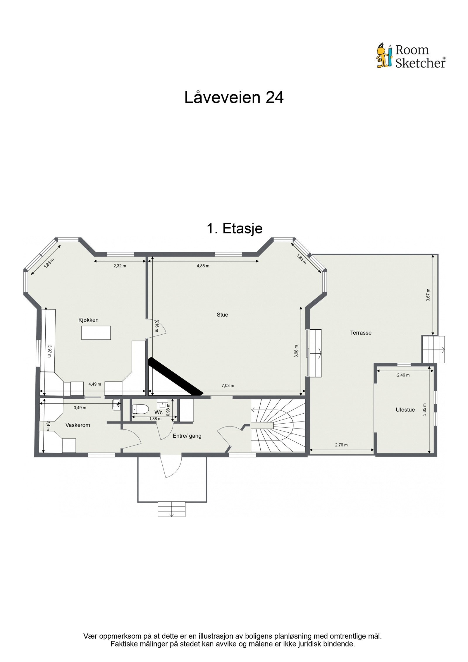 Plantegning første etasje. Galleribilde
