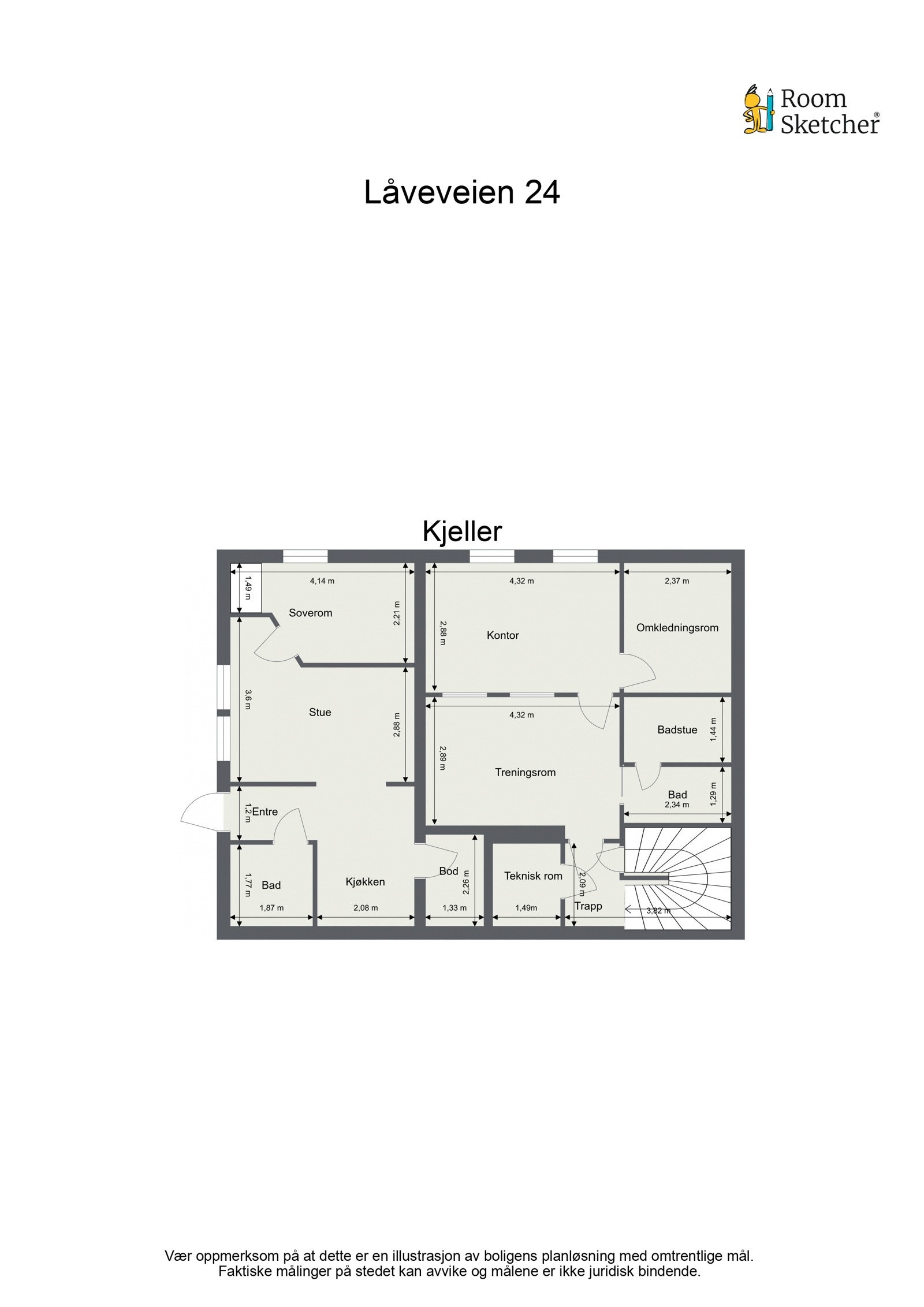 Plantegning kjeller. Galleribilde