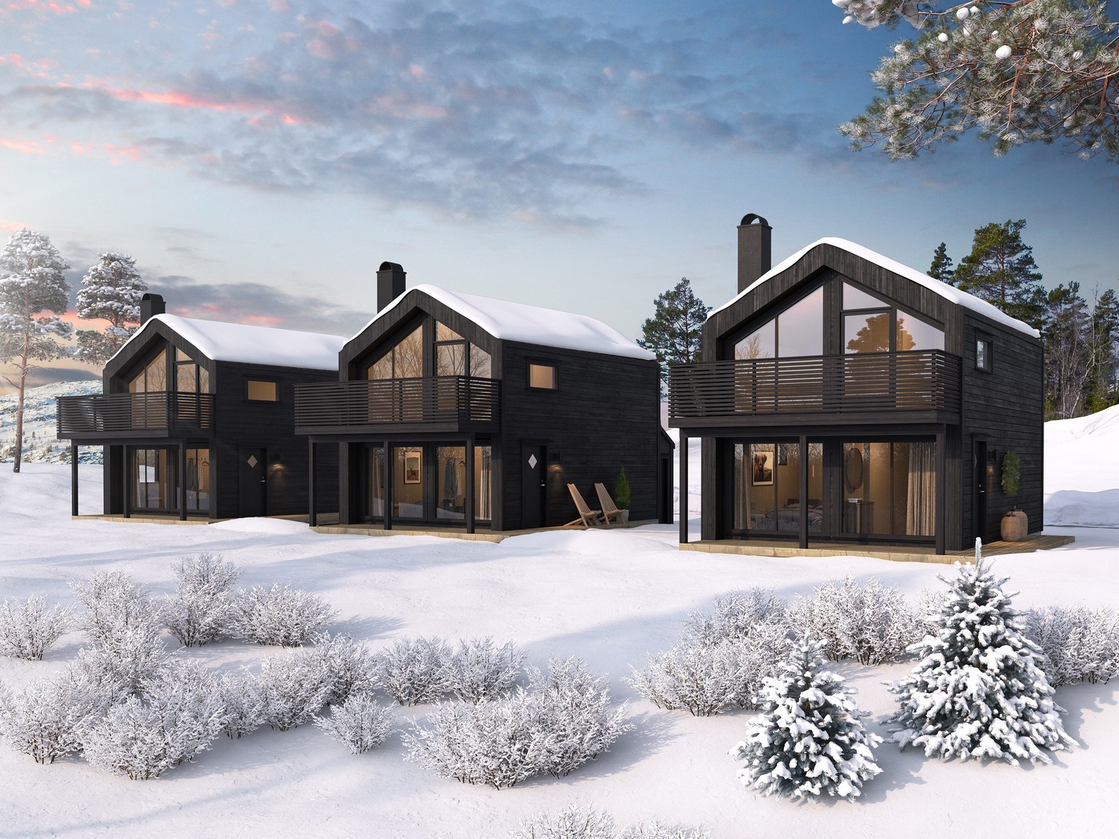 3D bilde av hytta Galleribilde