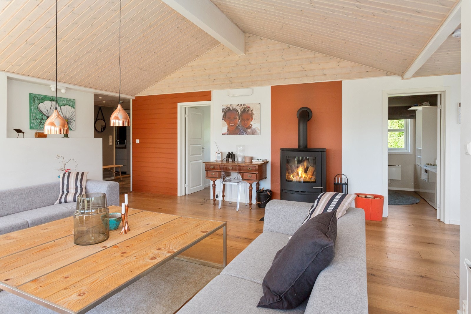 Stue med peisovn Galleribilde