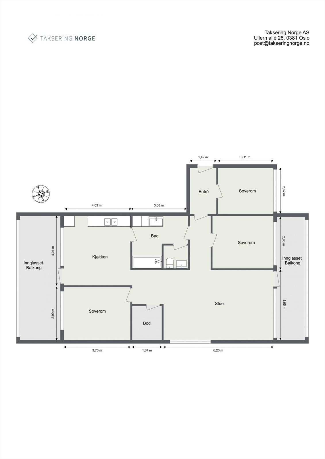 Takstmanns plantegning Galleribilde
