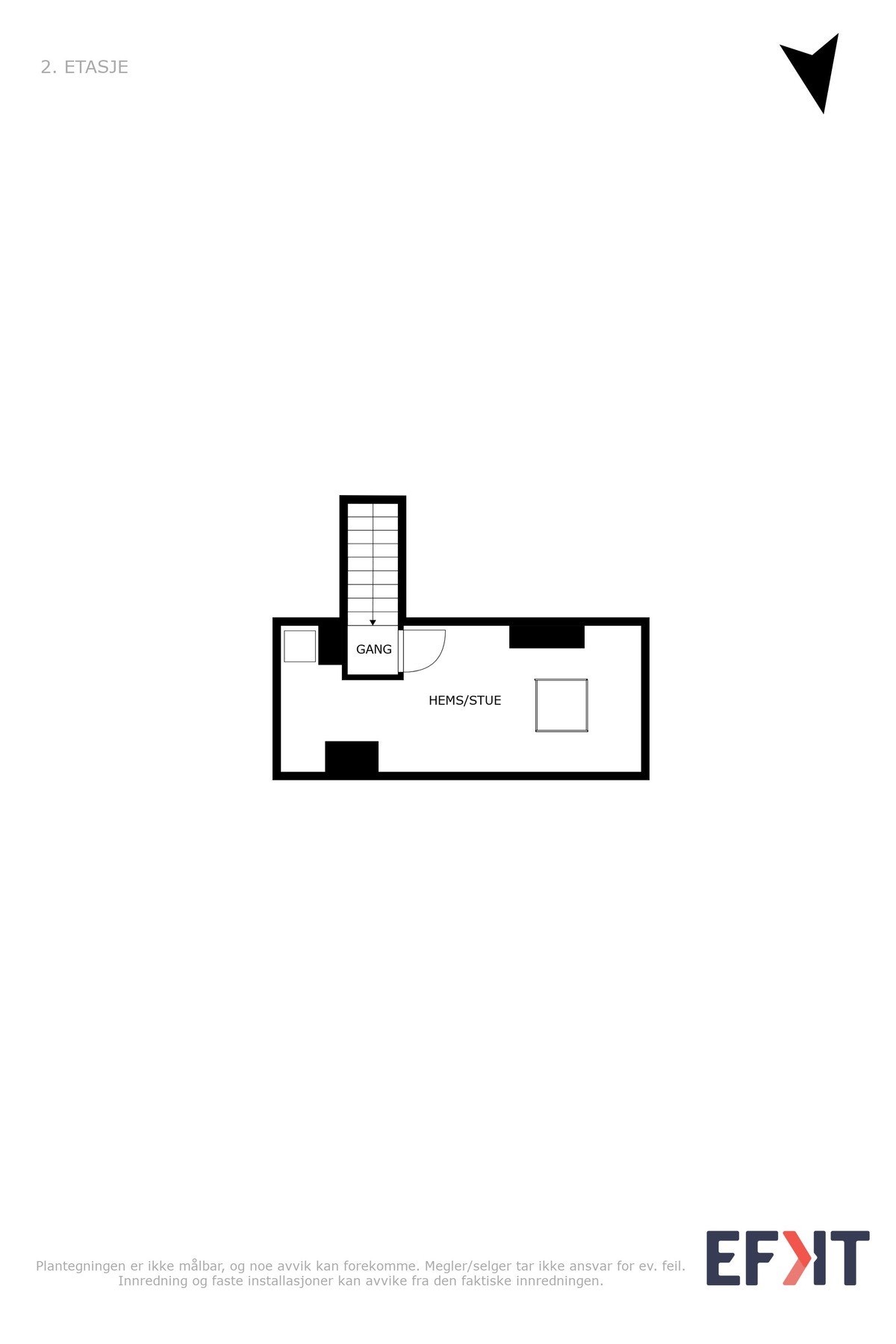 Plantegning hems/loft - Mørkvedtråkket 15 Galleribilde