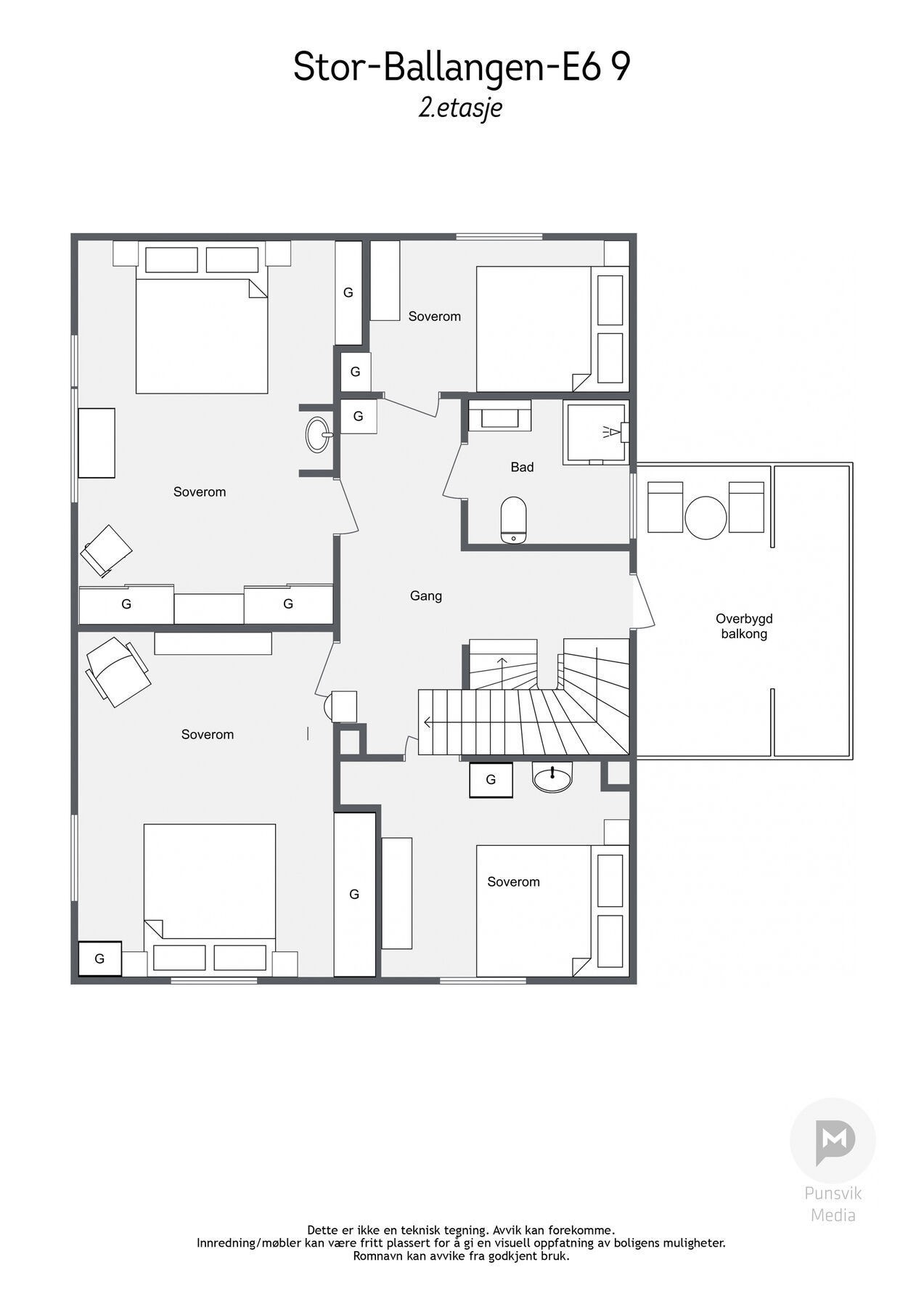 Stor-Ballangen-E6 9 - 2etasje - 2D Galleribilde