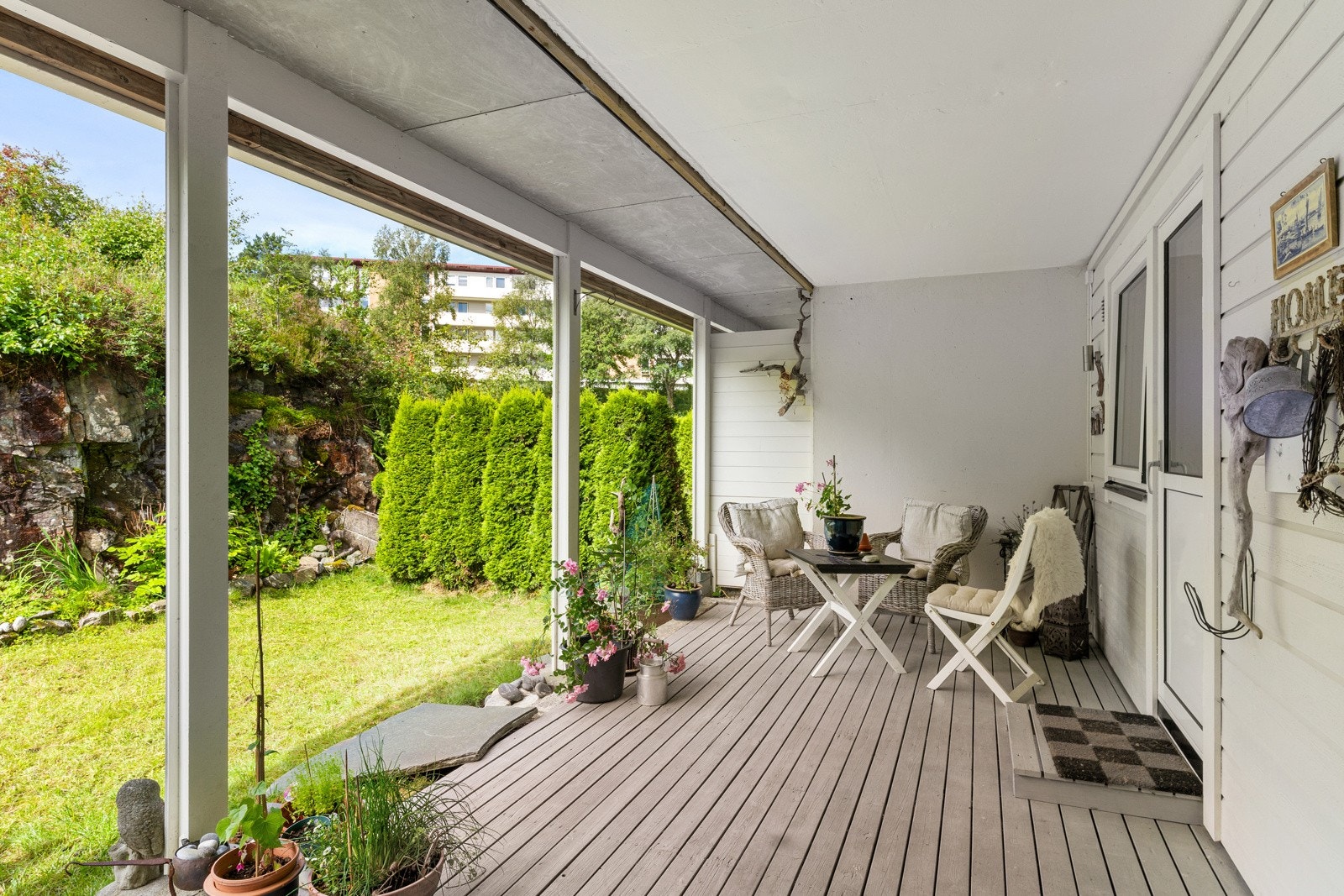 Overbygget terrasse kan brukes hele året. Galleribilde