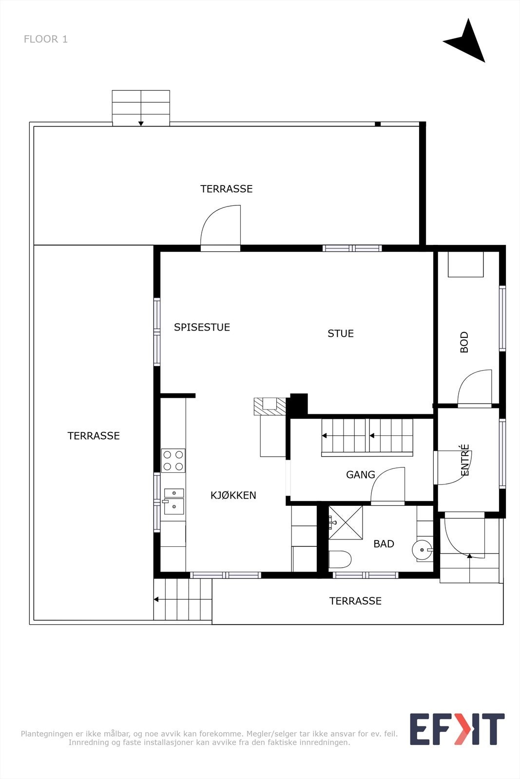 Plantegning 1. etasje Galleribilde