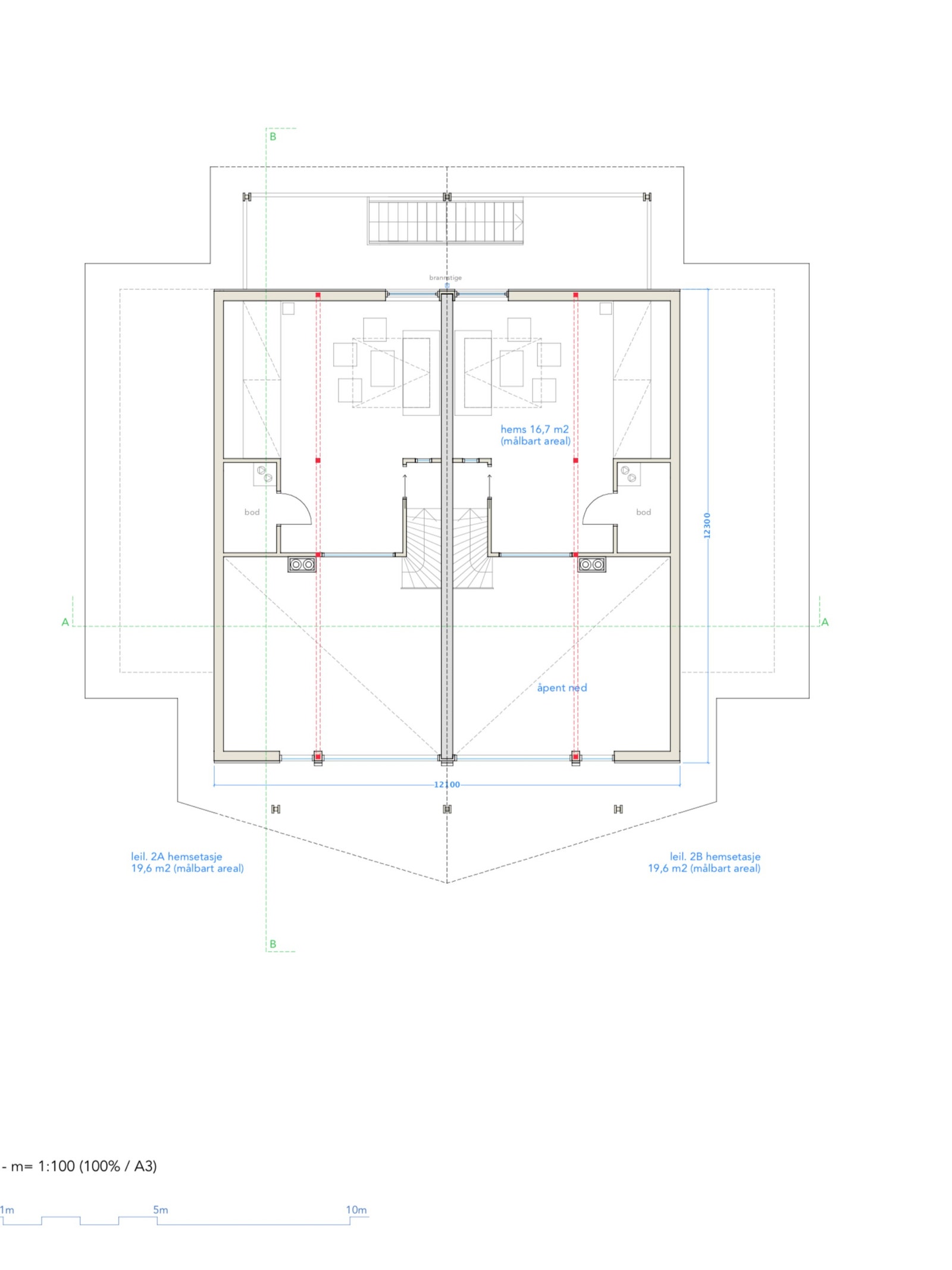 Loftstue tilhørende 2.etg leilighetene Galleribilde