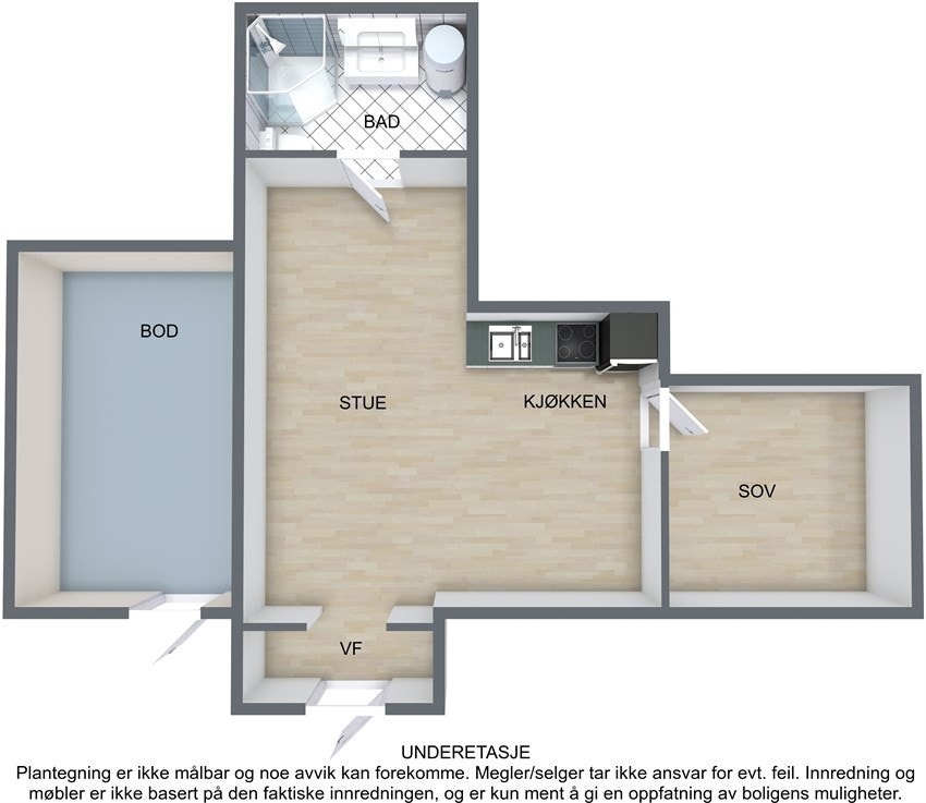 Plantegning underetasje Galleribilde