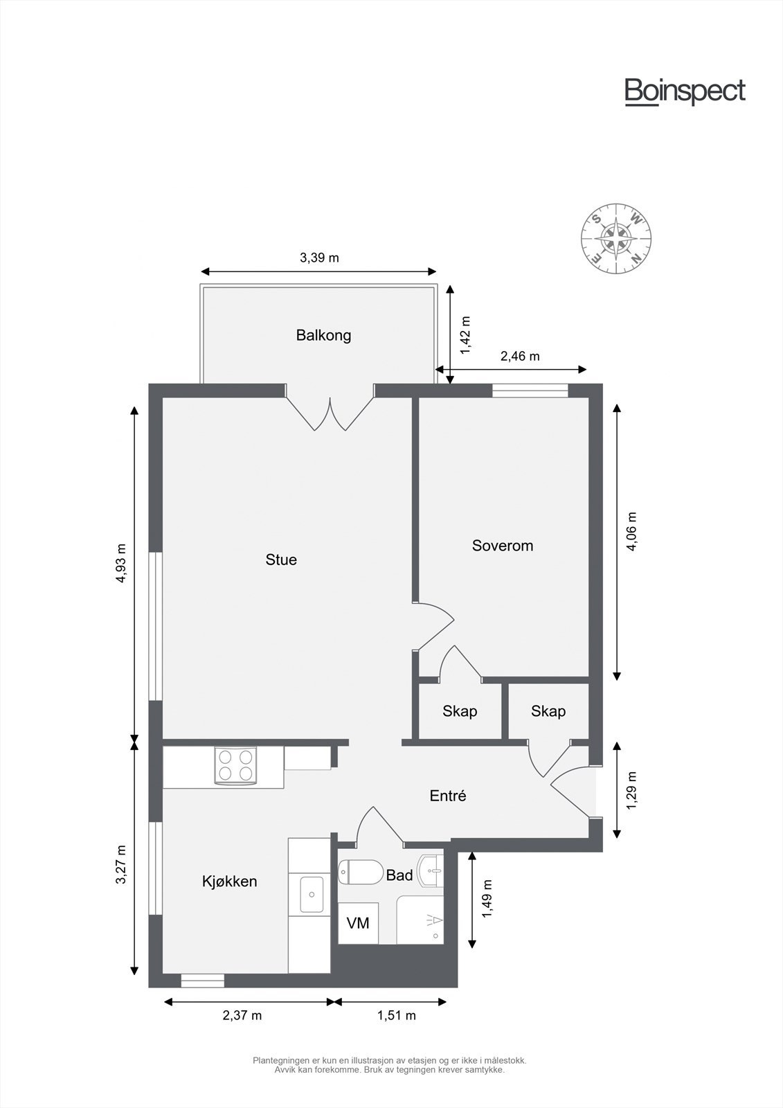 Plantegning med mål! Galleribilde