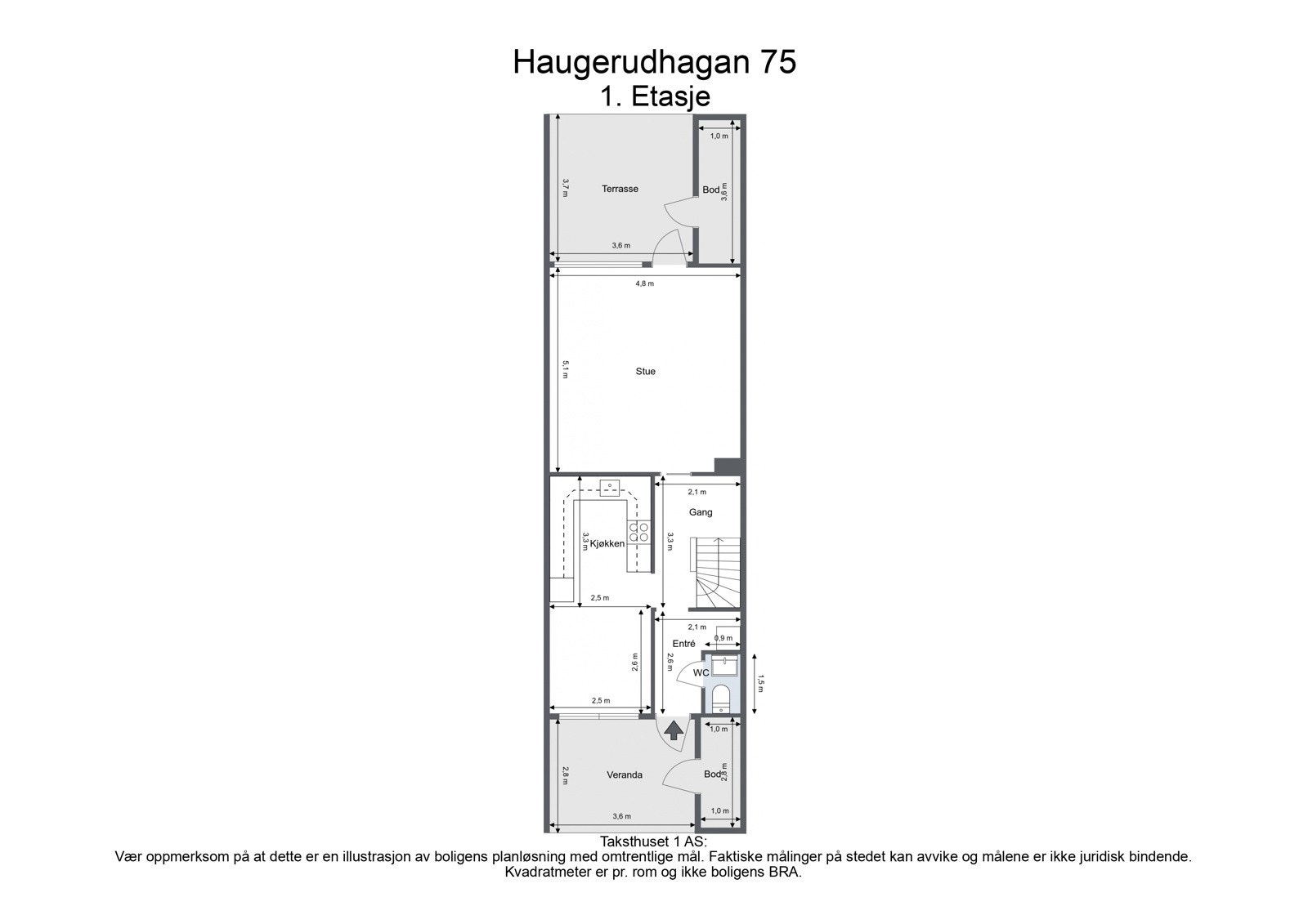 - Plantegning - Haugerudhagan 75 - 1. etasje - Galleribilde