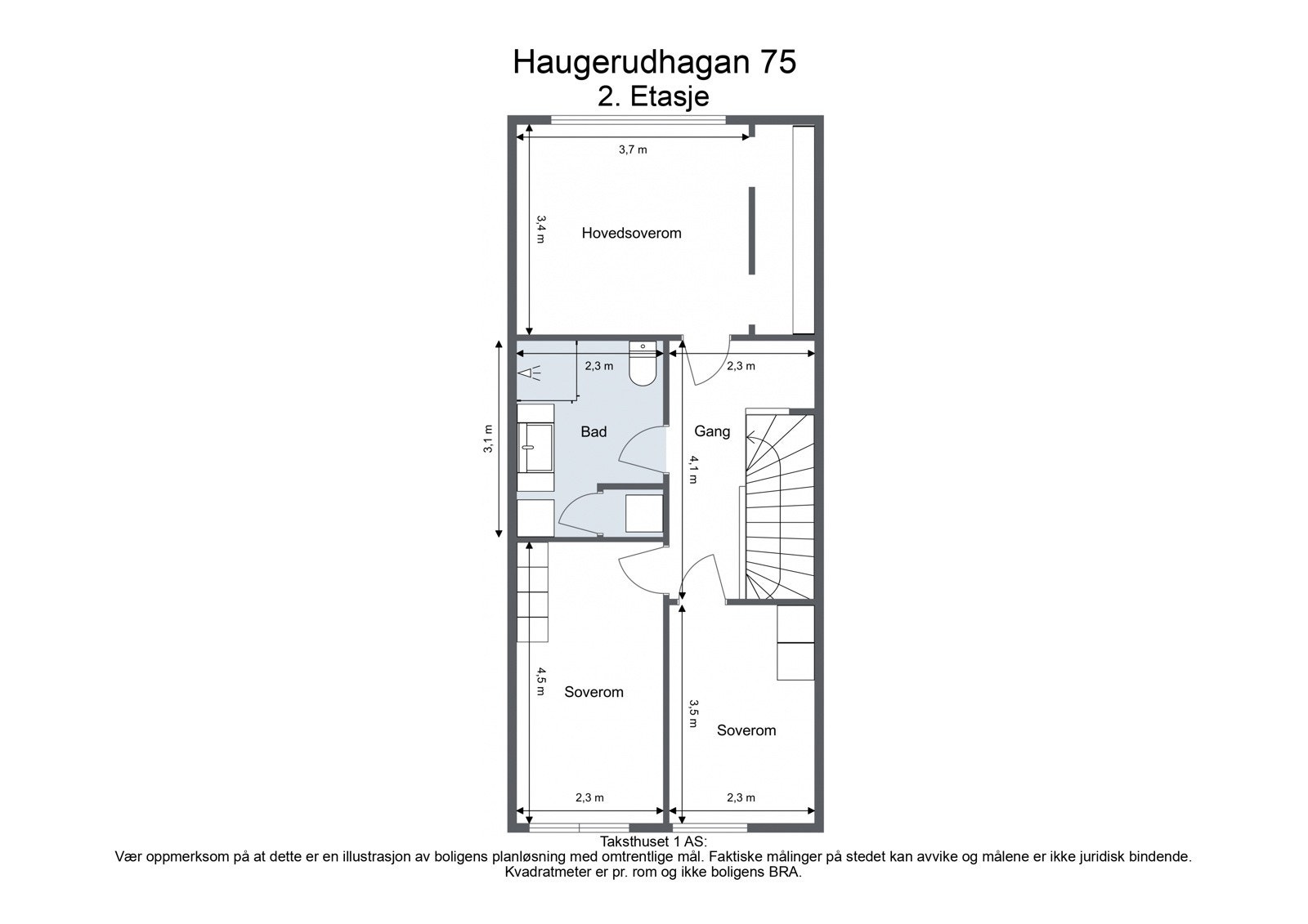 - Plantegning - Haugerudhagan 75 - 2. etasje - Galleribilde
