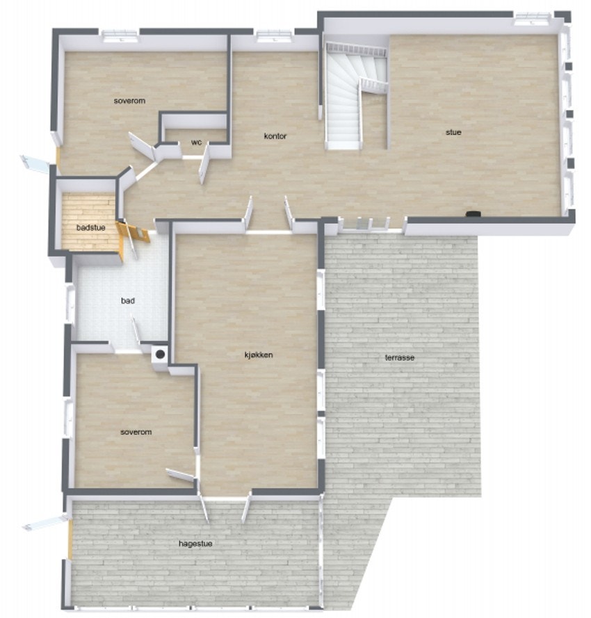 Plantegning 1.etg. Galleribilde