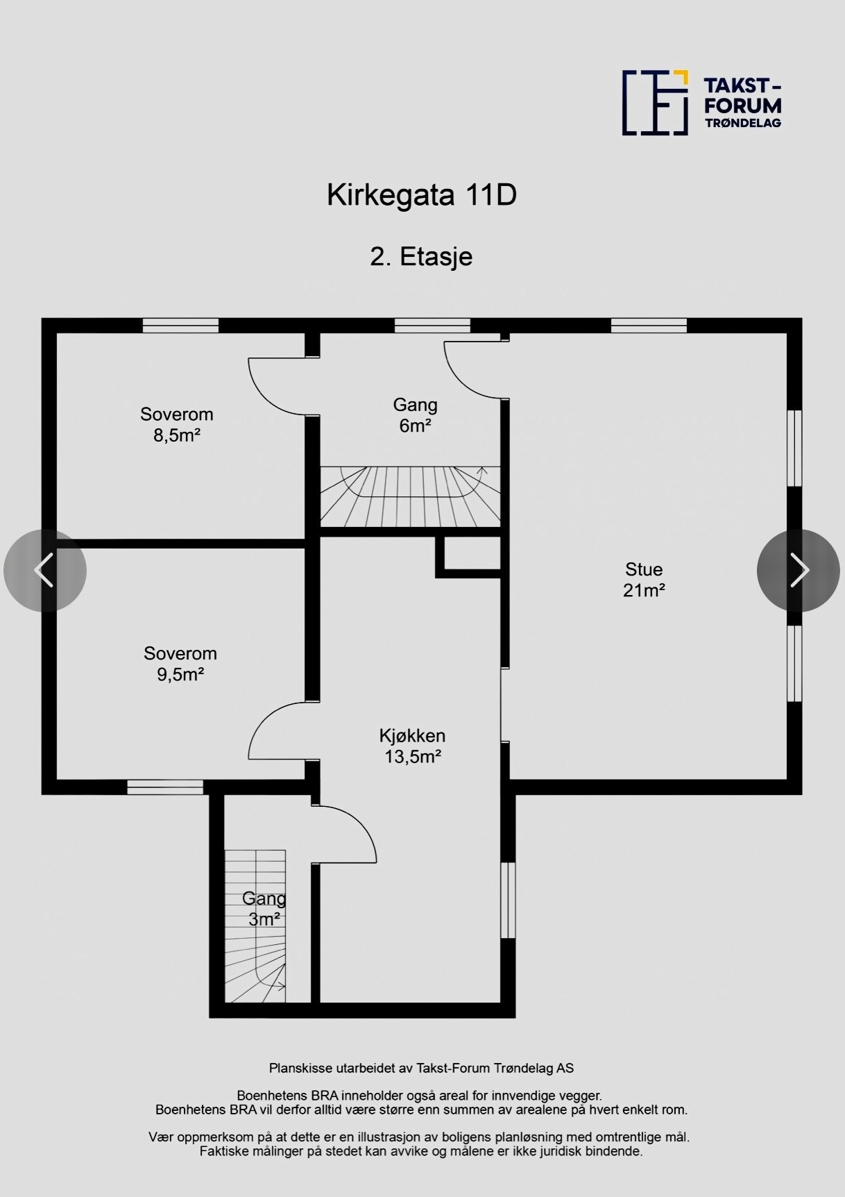 Planløsning 2. etasje Galleribilde