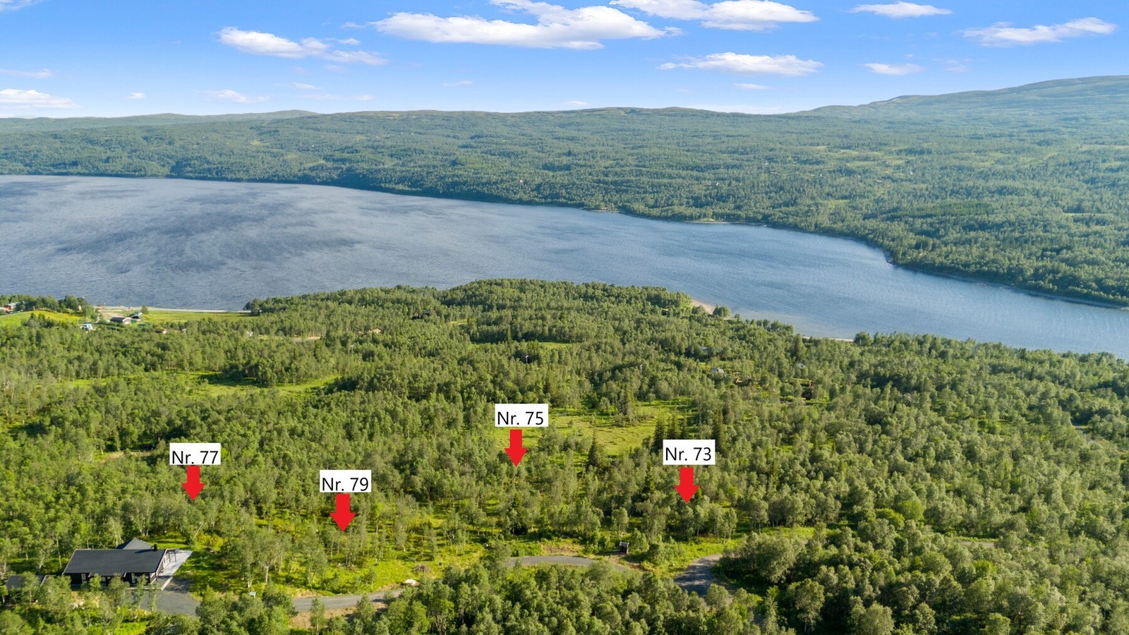 Oversikt over tomtene. Merkingen er kun ment som et estimat. Feil kan forekomme. Se vedlagt matrikkelbrev for eksakt plassering av tomtene. Galleribilde