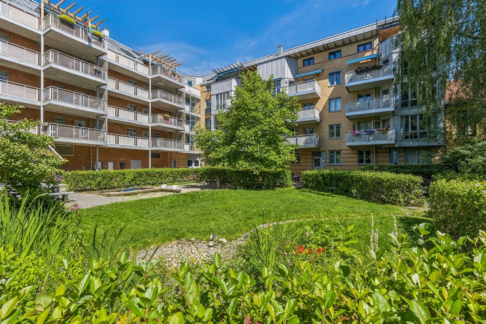 Koselig bakgård. Galleribilde