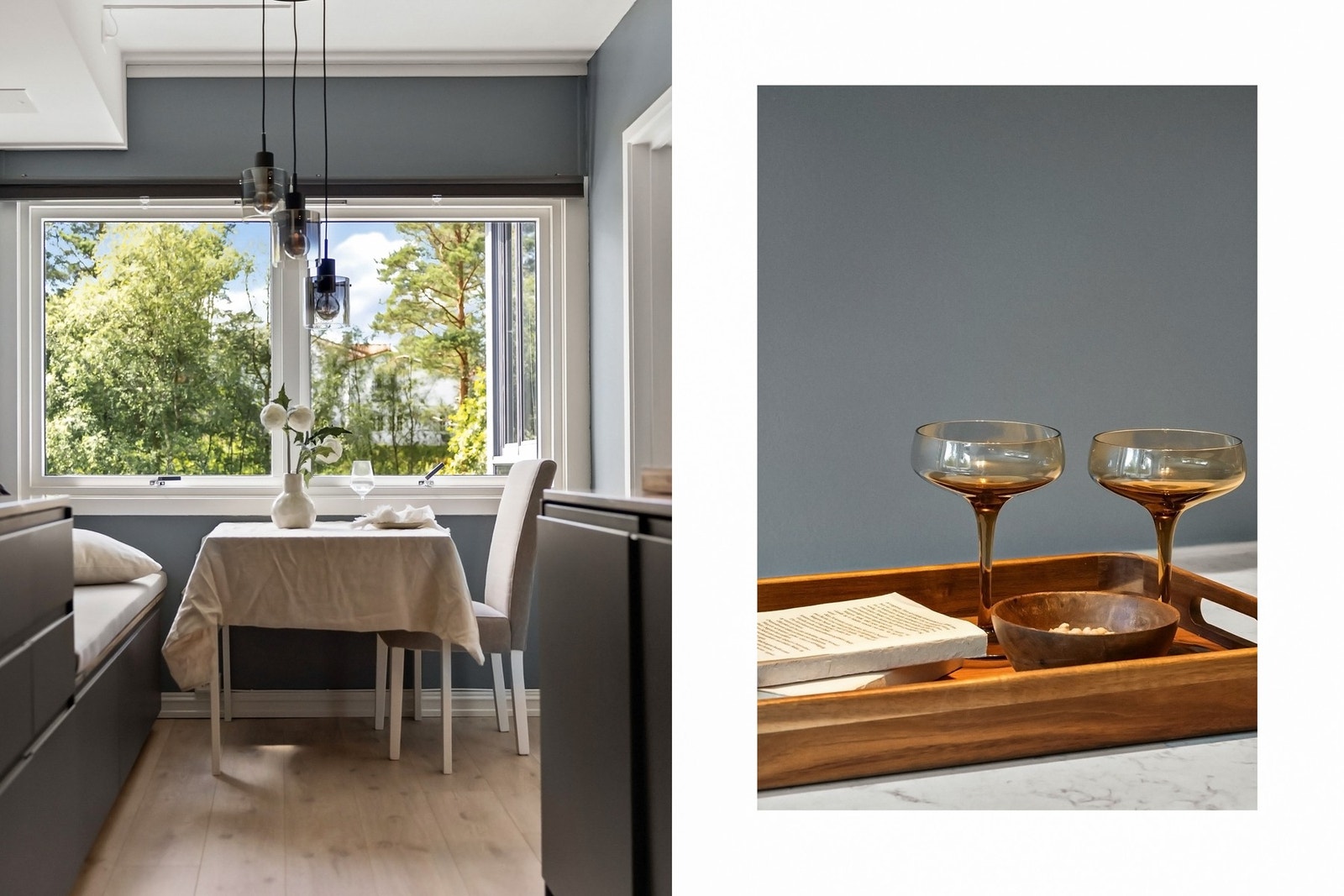 På kjøkkenet er det plass til et kjøkkenbord i tillegg til spisebordet i stuen, perfekt for de raske hverdagsmåltidene Galleribilde
