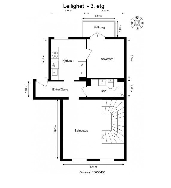 Plantegning 3. etasje Galleribilde