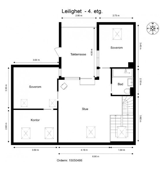 Plantegning 4. etasje Galleribilde