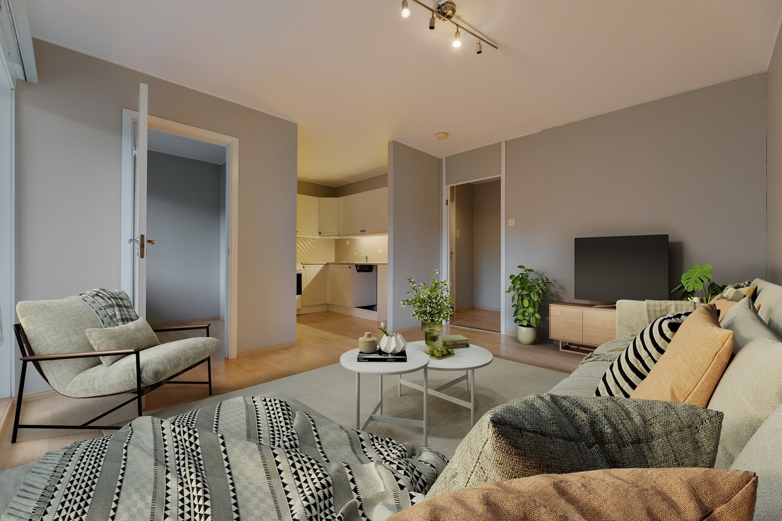 Digital styling - Her er det mange muligheter til å innrede stuen etter eget ønske. Galleribilde