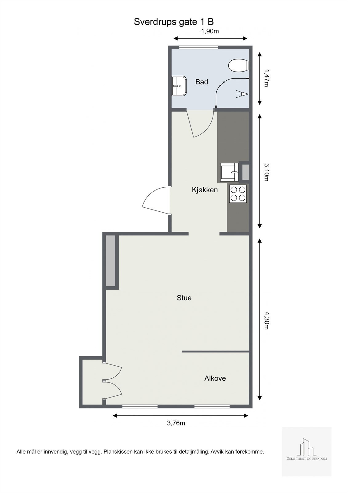 Målsatt plantegning. Galleribilde