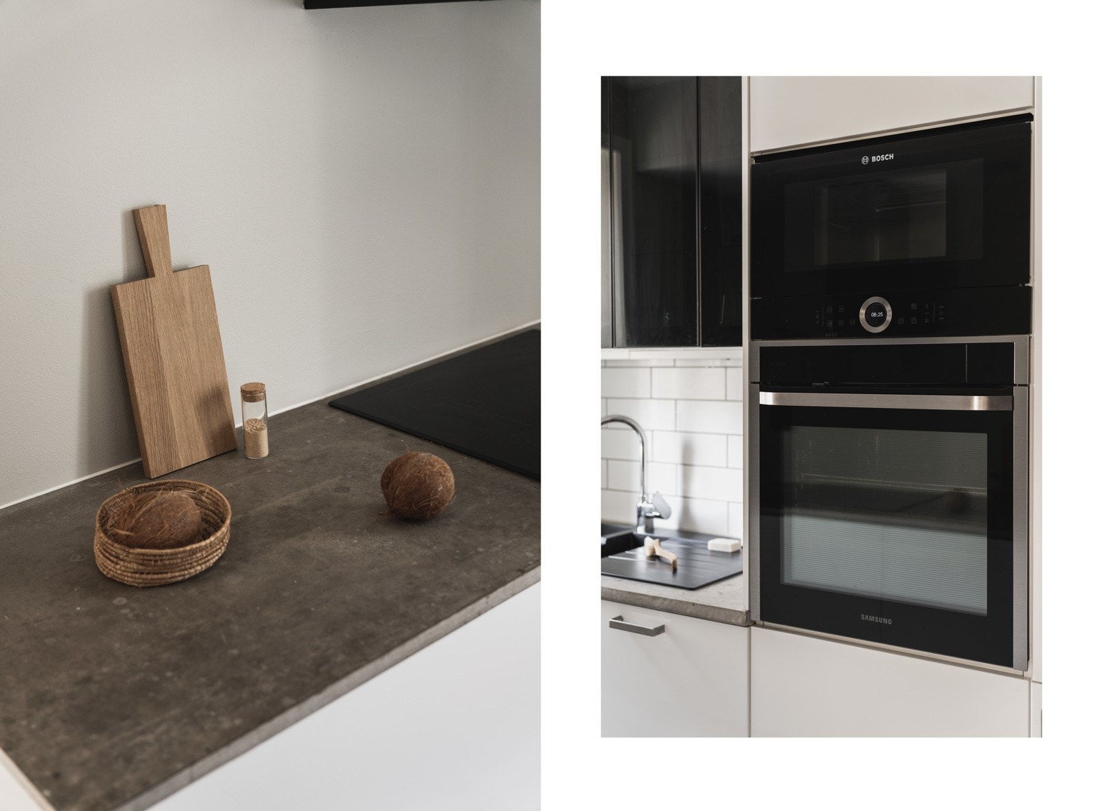 Oppvaskmaskin, ventilator, stekeovn, mikrobølgeovn, kjøleskap med frys og platetopp er integrert i kjøkkeninnredningen Galleribilde