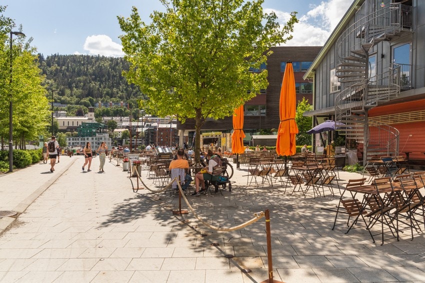 Møhlenpris ligger et steinkast unna hvor de finner koselige kafeér, resturanter og daglivarebutikker Galleribilde