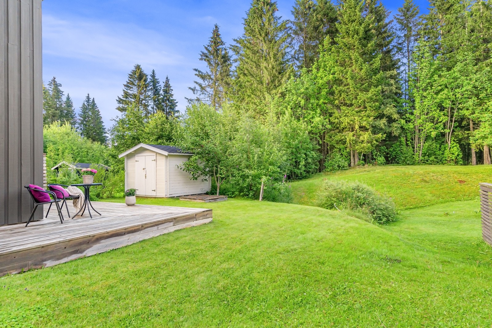 Stort og fint uteområde med masse boltreplass. Galleribilde