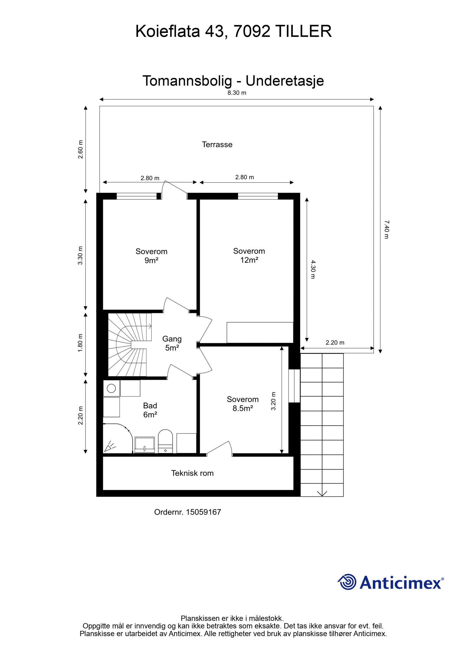 Plantegning underetasje. Galleribilde