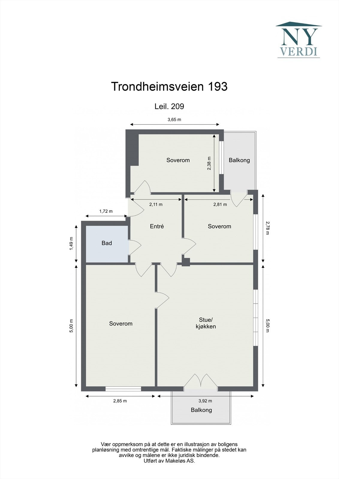 Du får plantegning tidlig slik at du får orientert deg Galleribilde