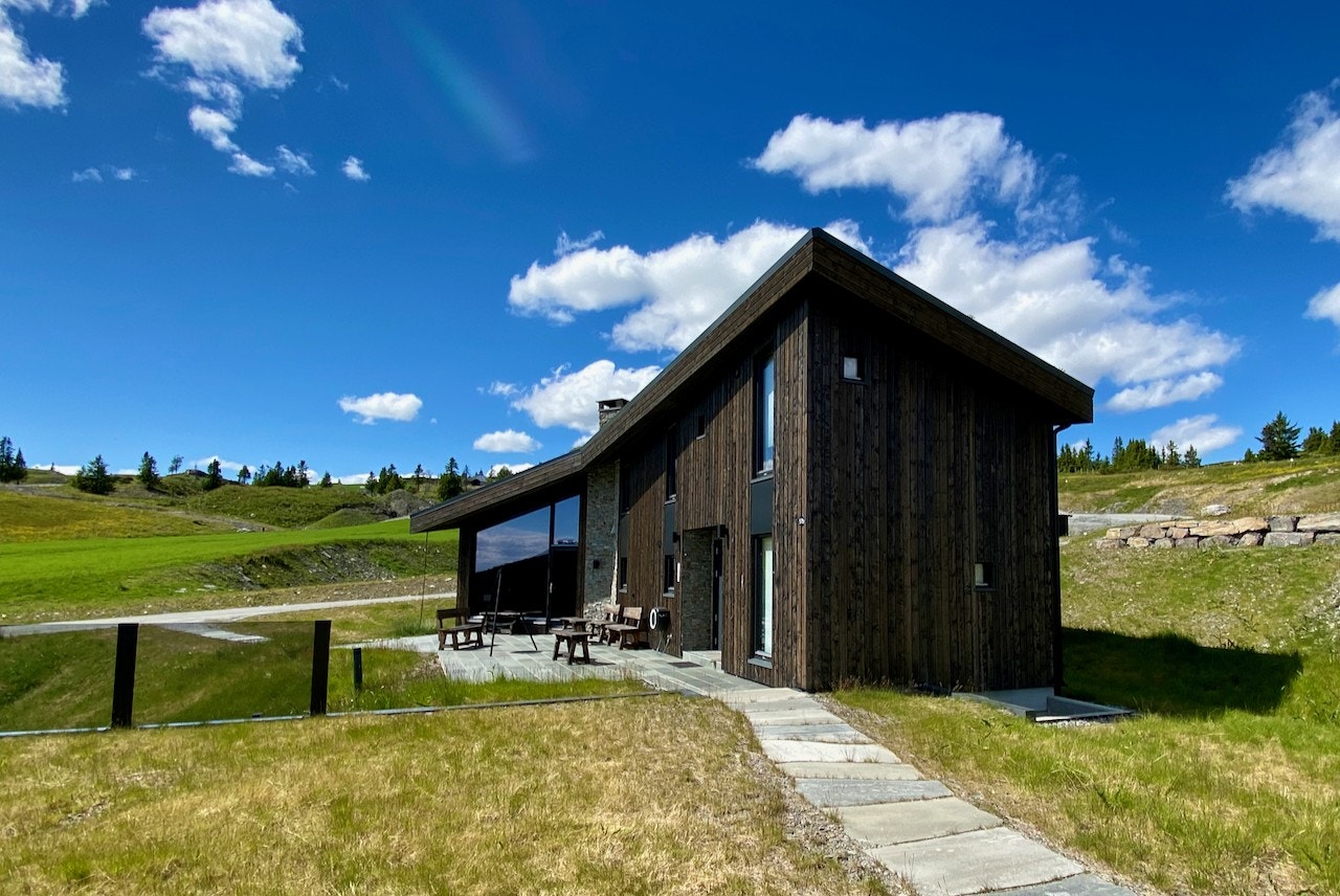 Nydelig arkitektur. Bilde fra ferdigstilt hytte. Galleribilde