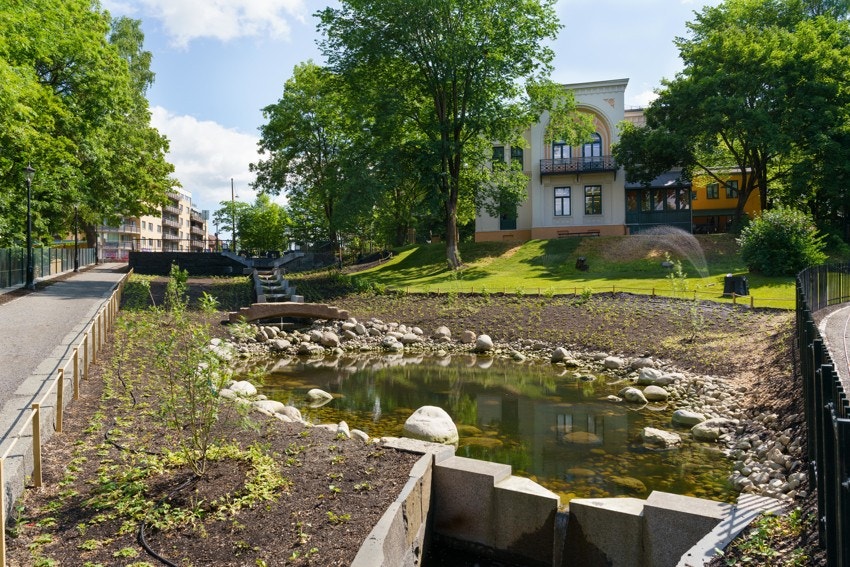 Nærområdet - Klosterenga park ble nylig frerdigstilt, og har virkelig blitt en flott park å ta en spasertur i. Galleribilde