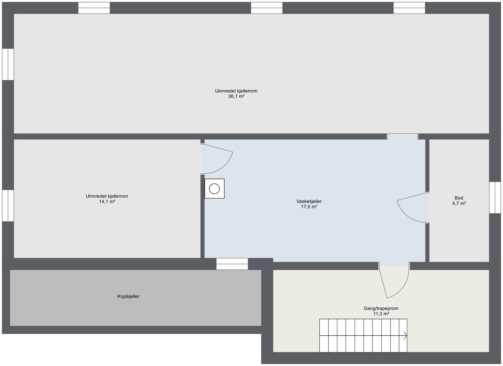 Planskisse kjeller. Galleribilde