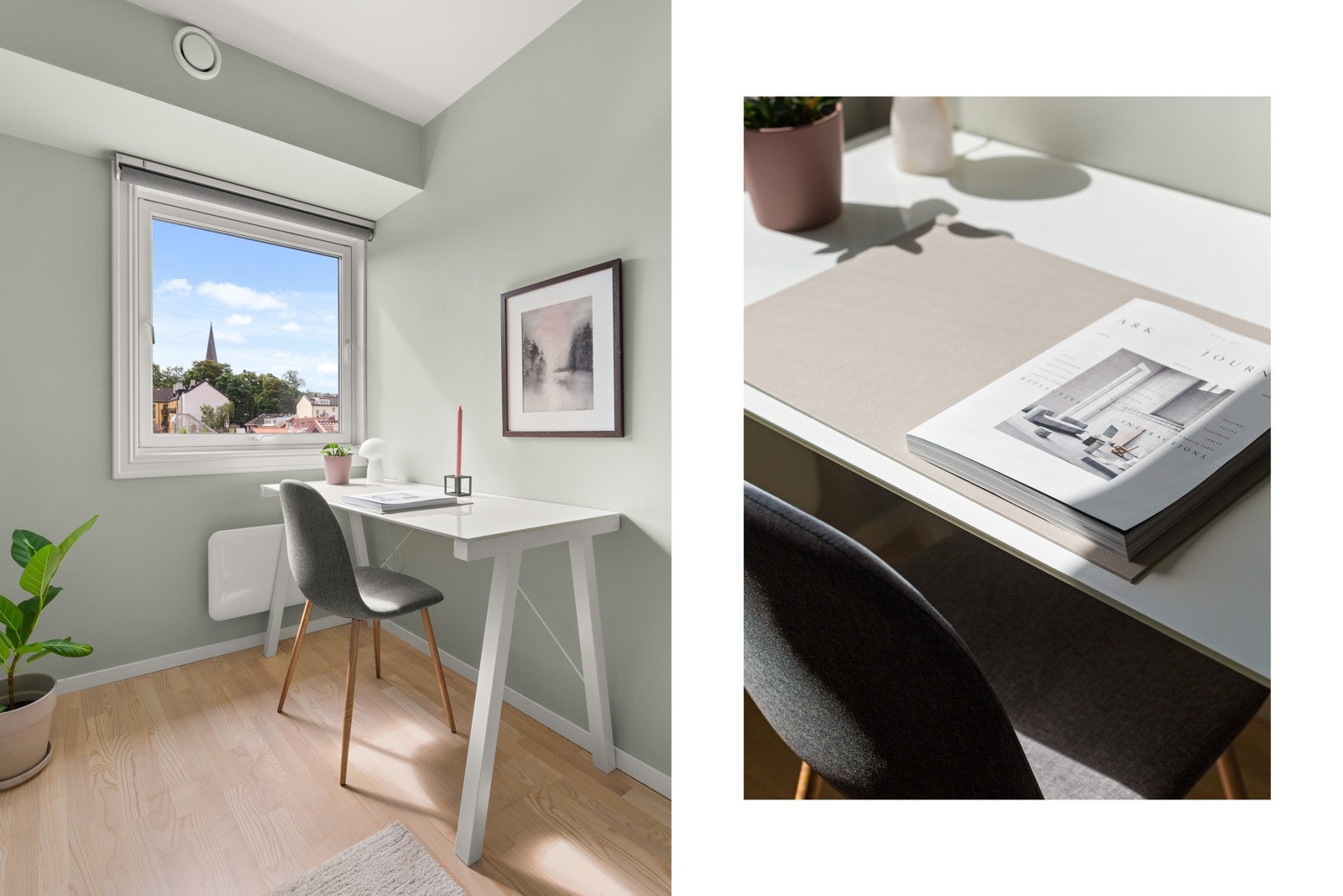 Soverommet har appstyrte rullegardiner. Galleribilde