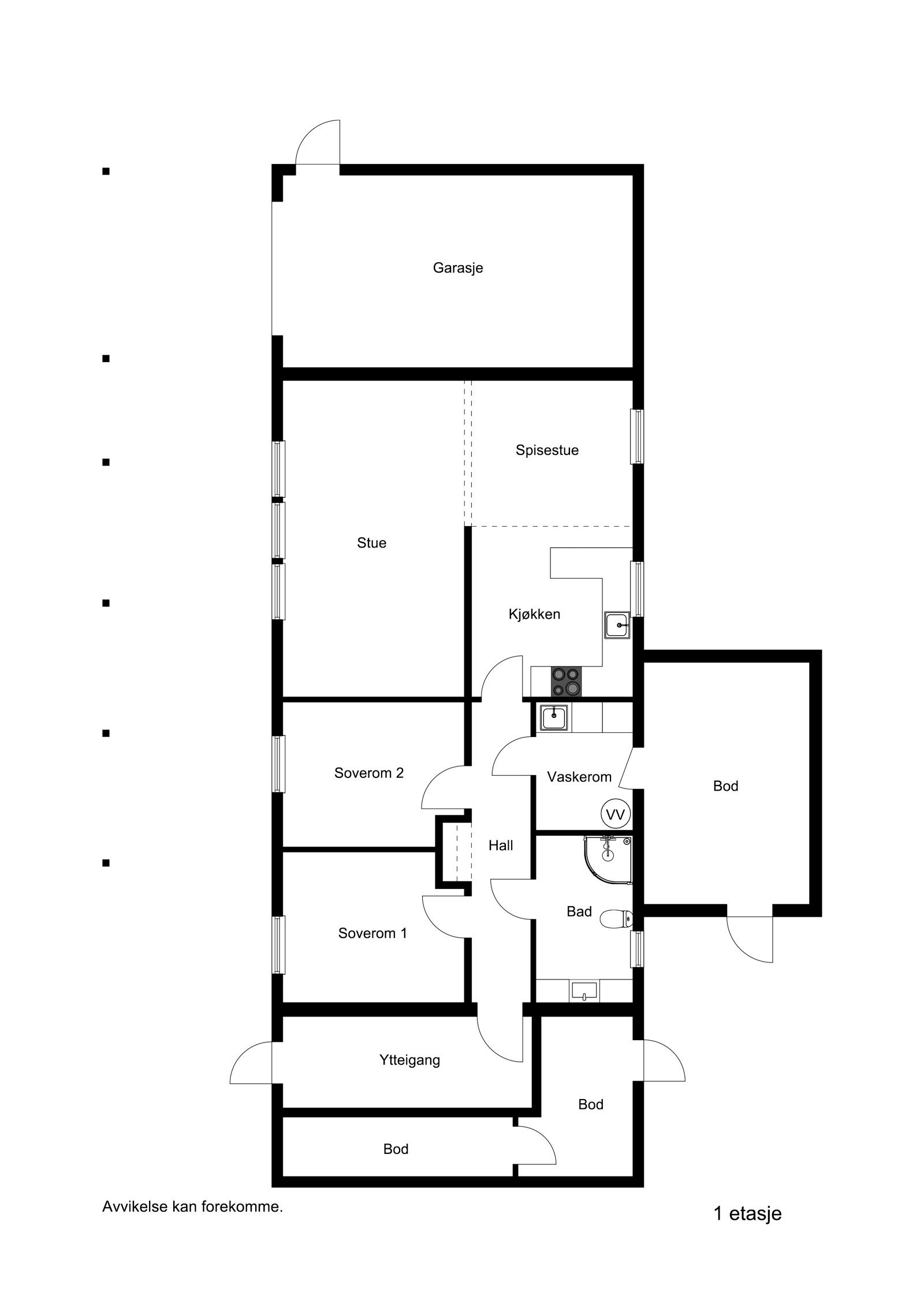 Plantegning 1 etasje Galleribilde