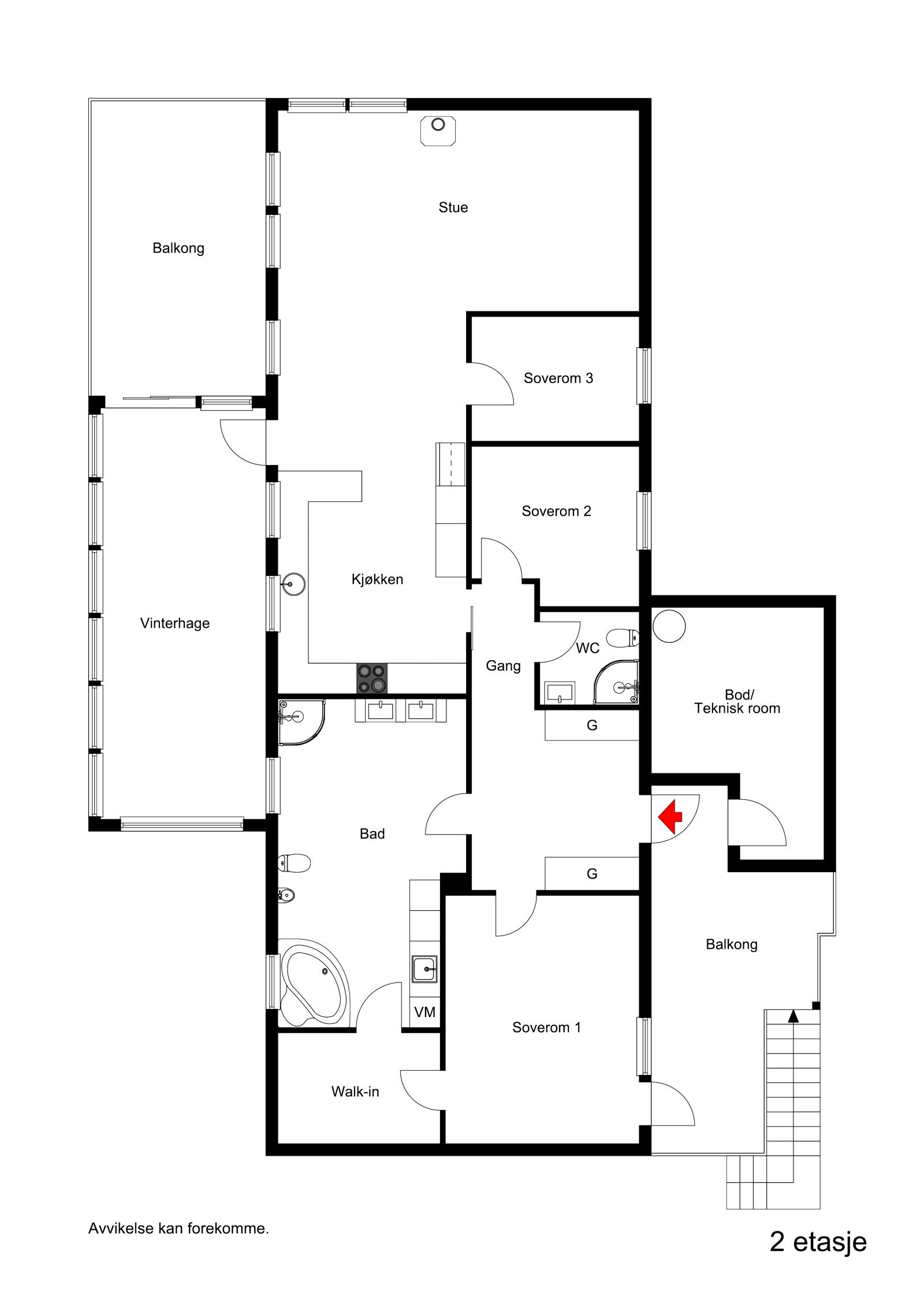 Plantegning 2 etasje Galleribilde