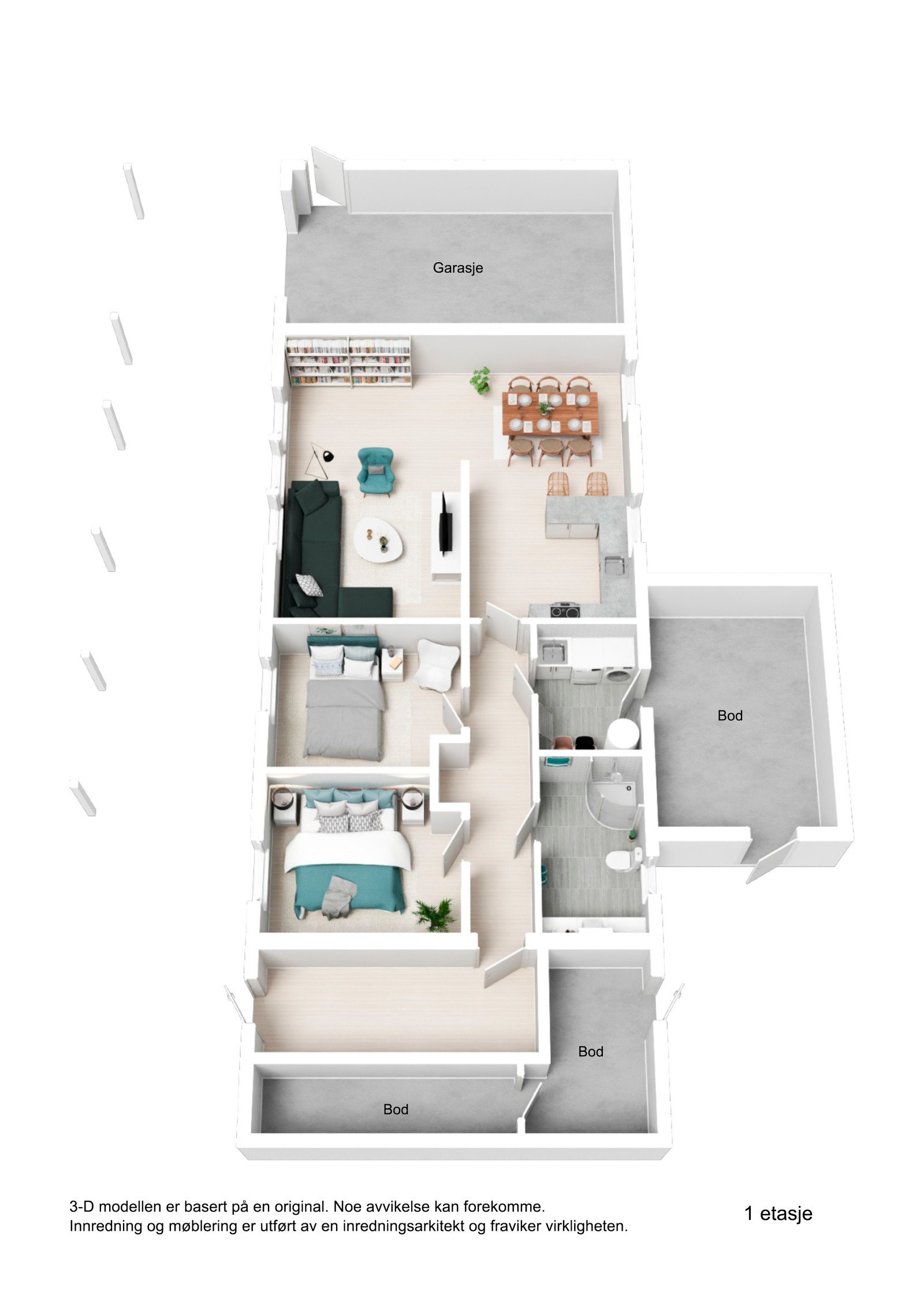 Plantegning 1 etasje 3D Galleribilde