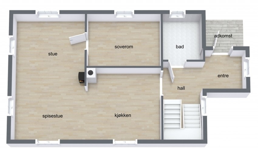 Plantegning 1.etasje. Galleribilde