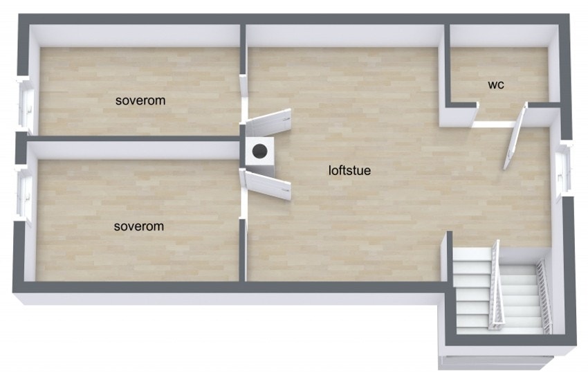 Plantegning loftsetasje. Galleribilde