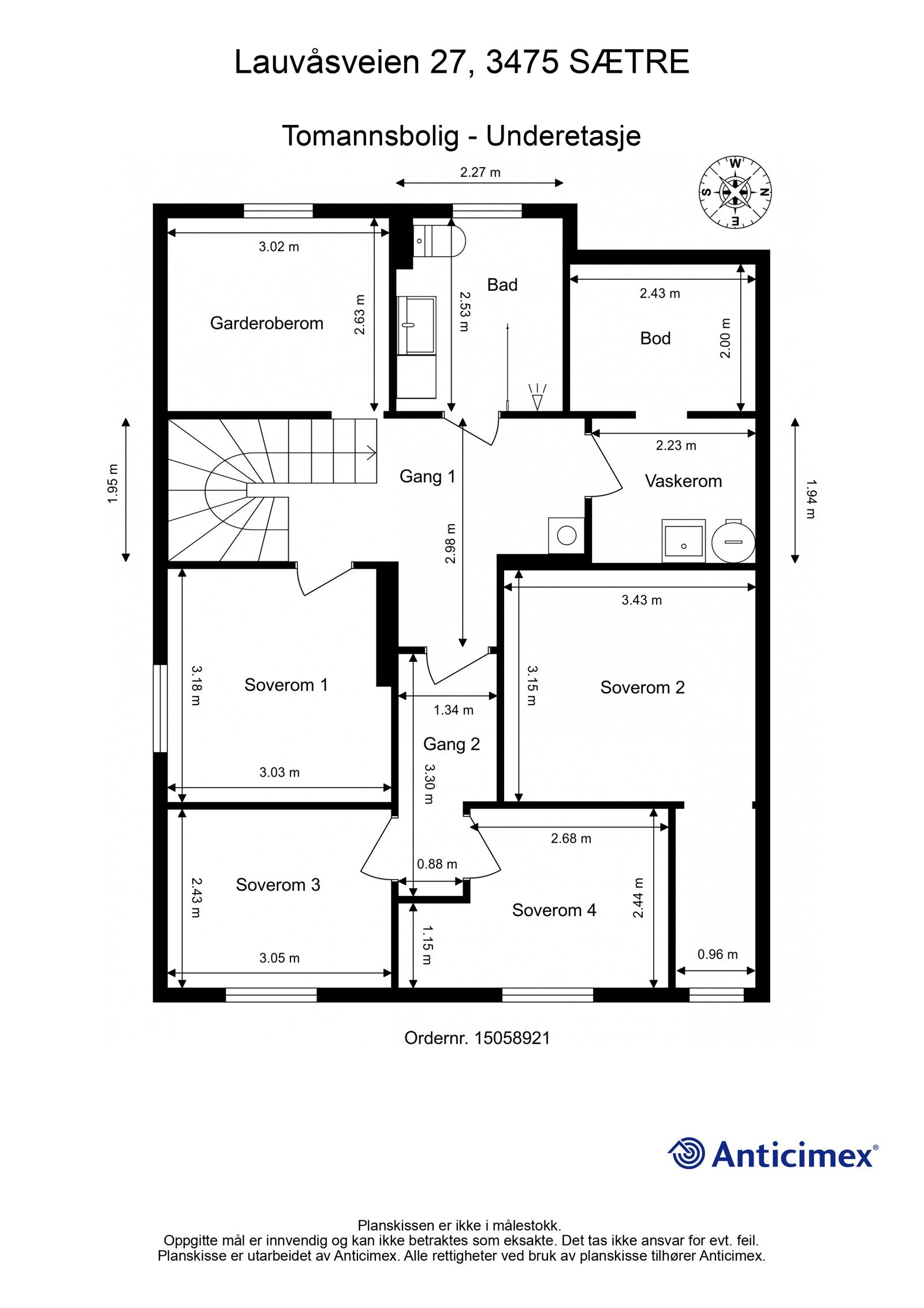 Plantegning underetasje Galleribilde