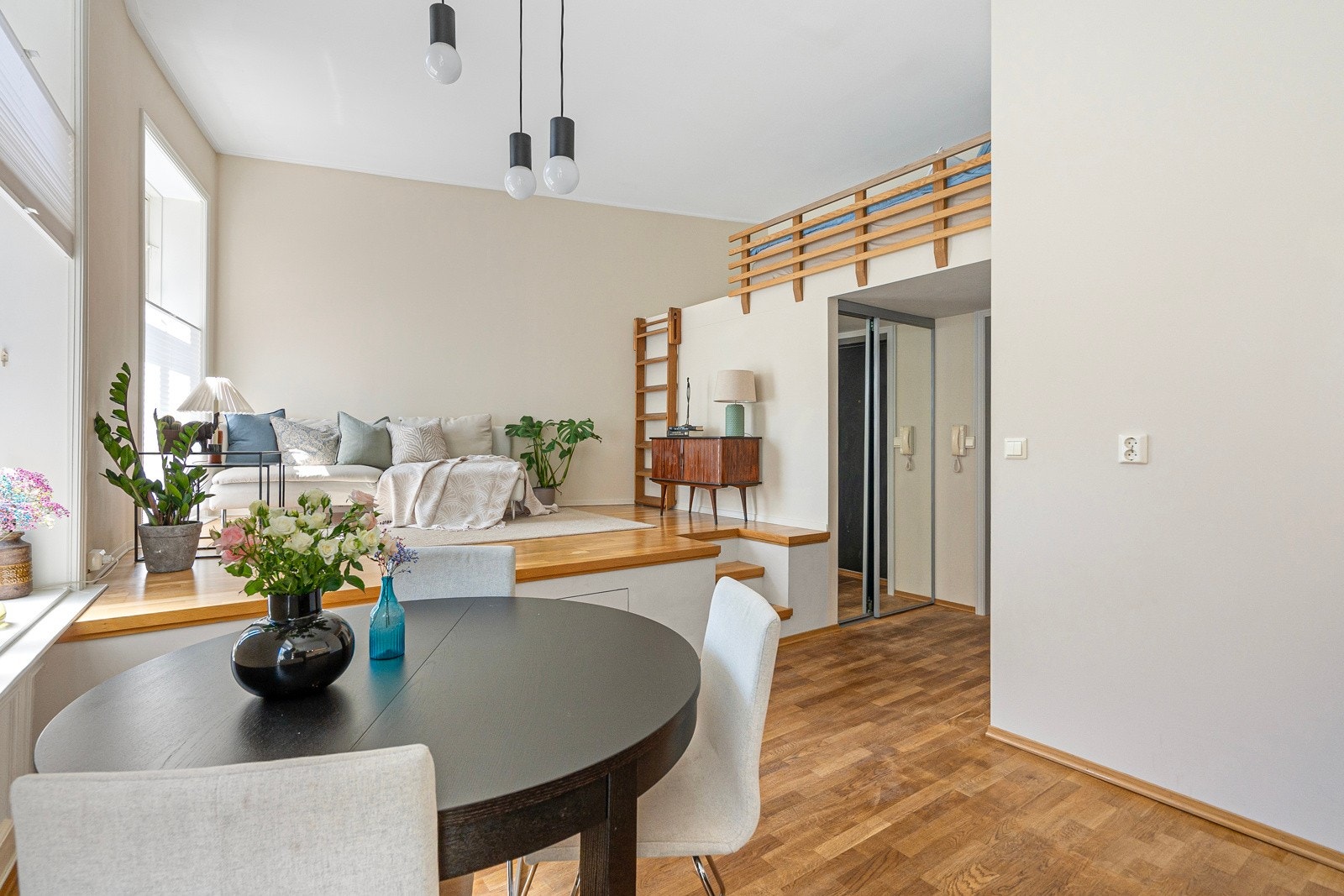 Arealeffektiv planløsning hvor hver eneste kvadratmeter er godt utnyttet. Galleribilde