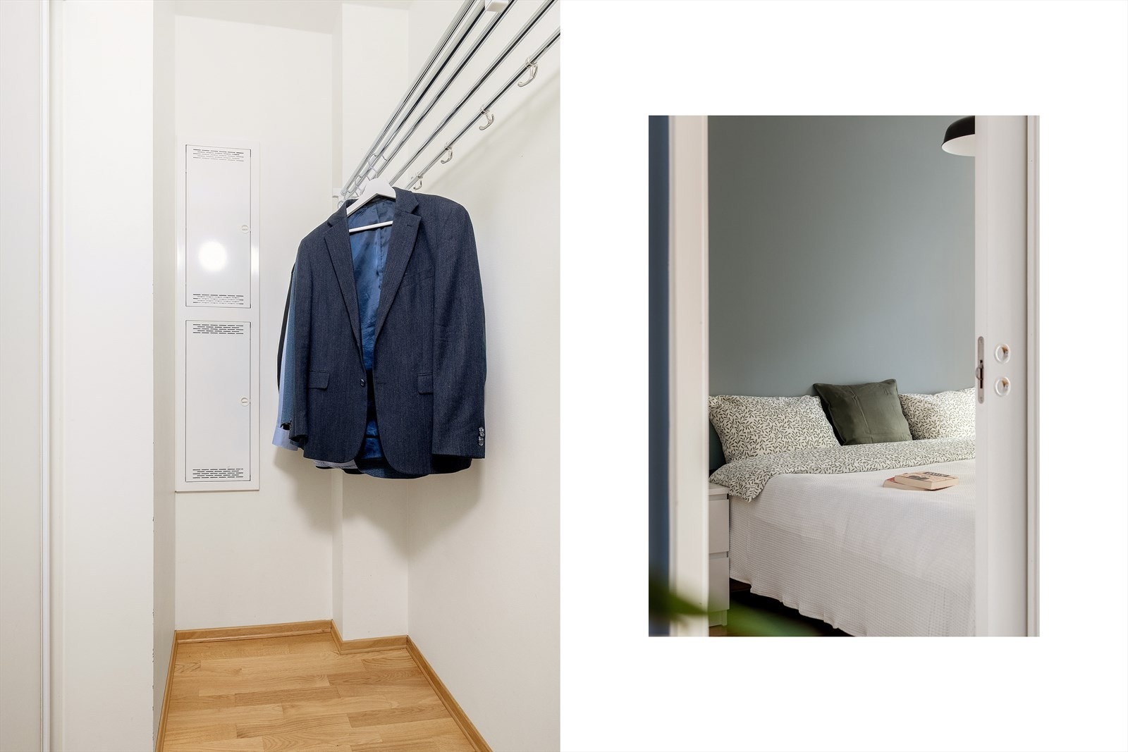 Det er tilgang til "walk-in" closet med god plass for oppheng og lagringsplass. Galleribilde