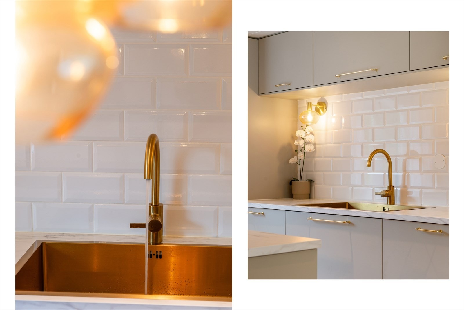 Kran og vask i en frekk farge Galleribilde