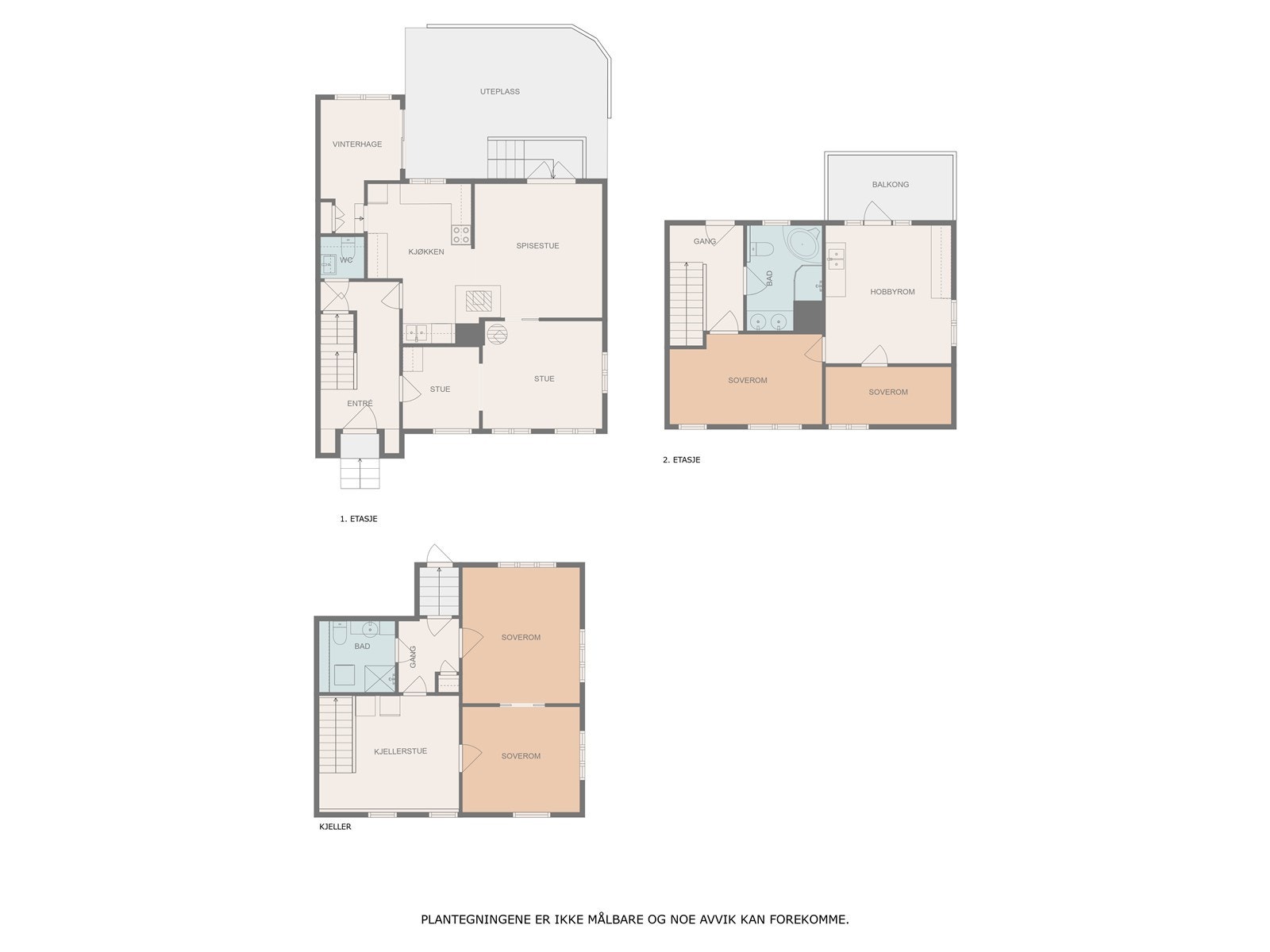 Plantegning alle etasjer. Galleribilde
