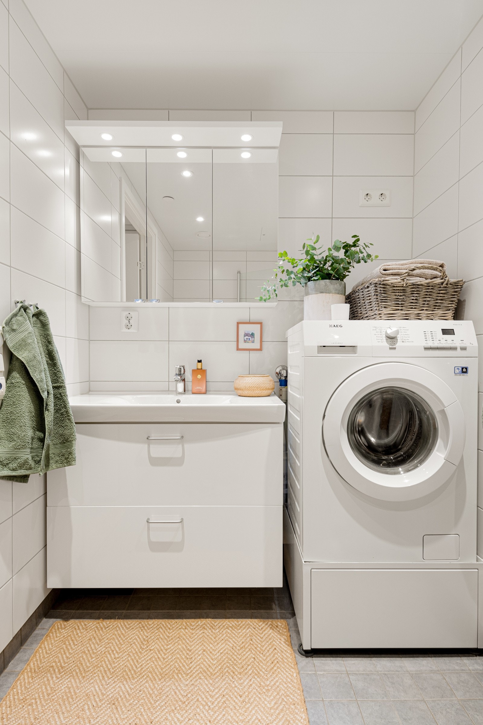 Det er opplegg for vaskemaskin. Galleribilde