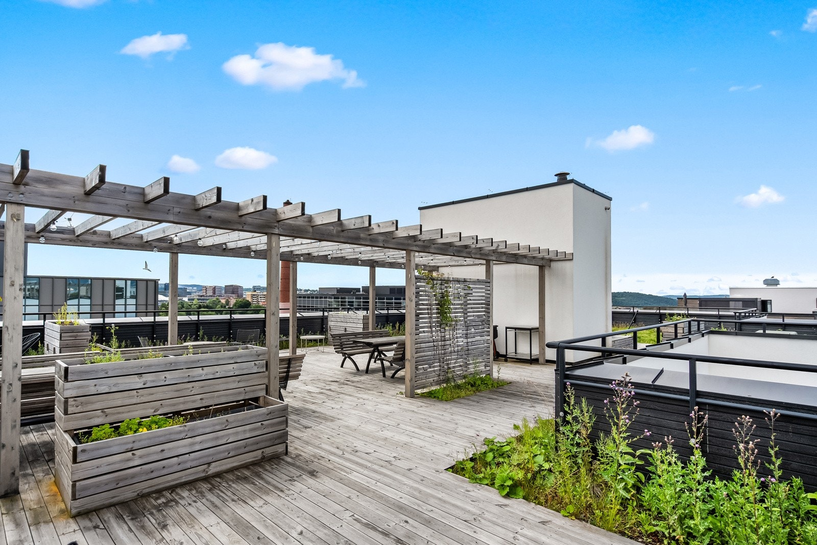 Borettslaget har en fantastisk takterrasse med optimale solforhold! Galleribilde