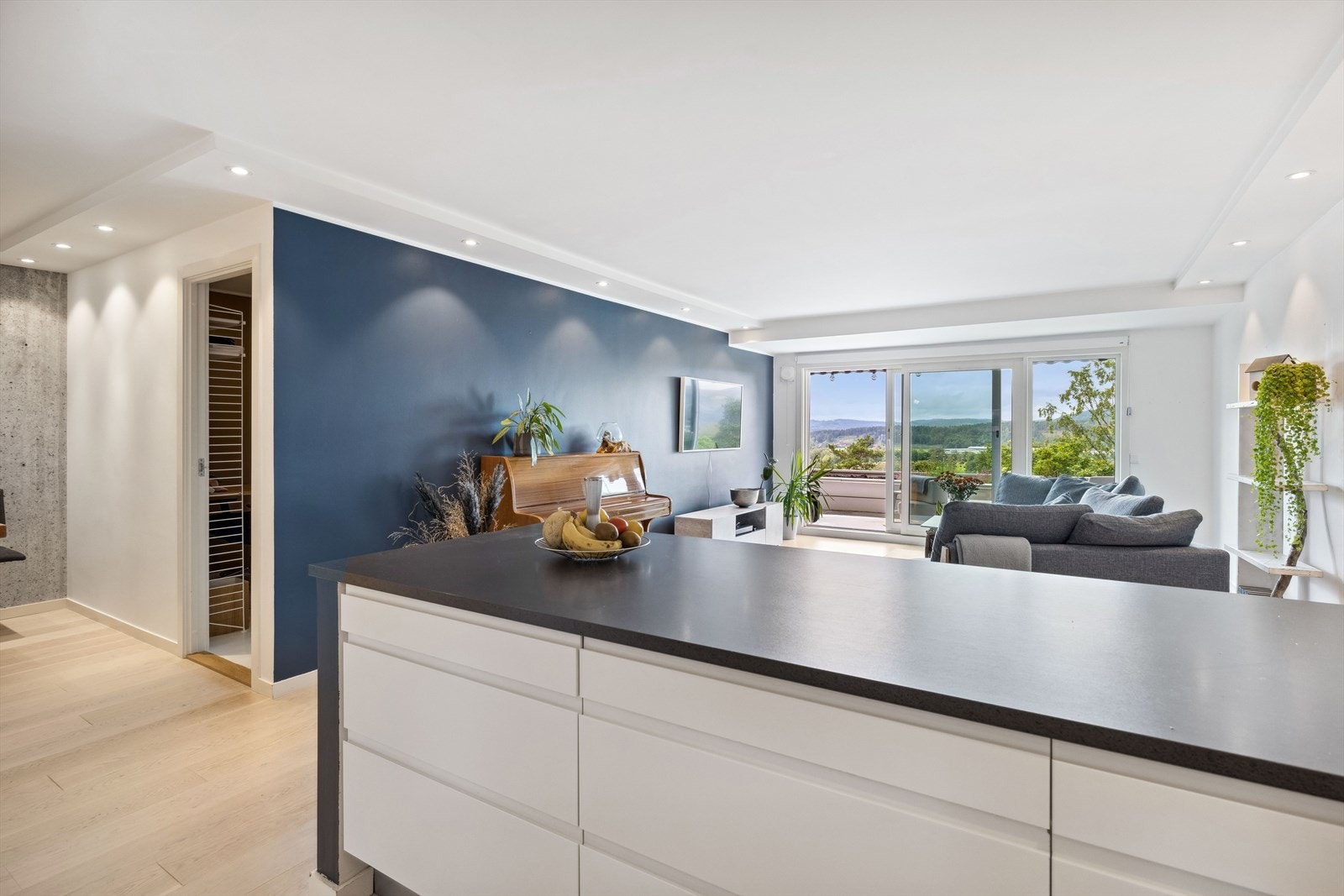 Leiligheten har en romslig planløsning som gjør det enkelt å møblere. Galleribilde