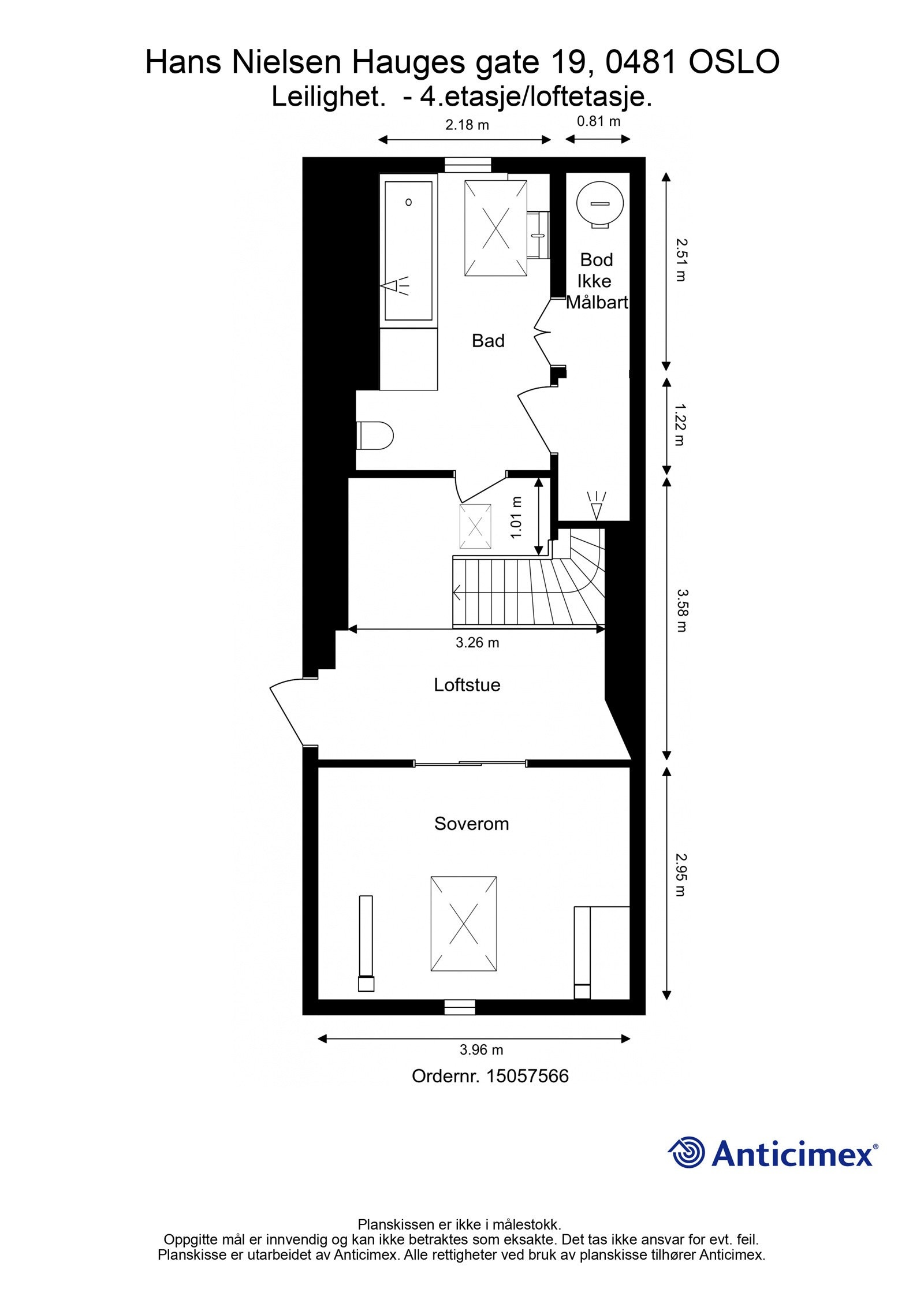 Plantegning - Loftsetasje. Galleribilde